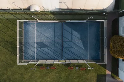 Top view paddle tennis court